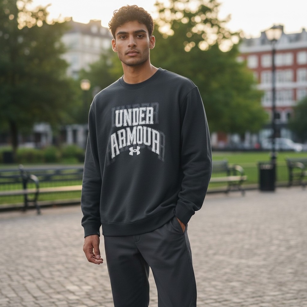 Under Armour Sweatshirt XXL Charcoal Gray Graphic Pullover Sporty Gorpcore
Layer